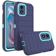 Asuwish Compatible with Moto G Play 4G/5G 2024 Phone Case Hybrid Rugged Shockproof Hard Protective Drop Proof Full Body Heavy Duty Mobile Cell Cover for XT2413V XT2413-1 64GB Women Men Blue