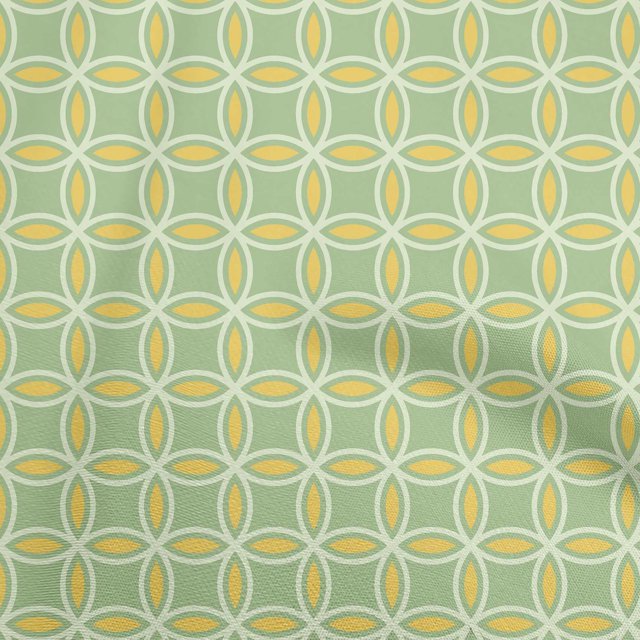 oneOone Velvet Light Green Fabric Geometric Sewing Material Print Fabric By The Yard 58 Inch Wide