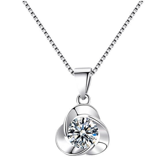 LSLJS Fashion Cubic-Zirconia Flower Necklace for Women Gril Wonderful Gift, Gifts for Mom Wife Girlfriend Her on Anniversary Mothers Day Valentines Day Christmas Birthday Gifts for Women