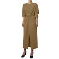 thumbnail image 1 of Gspmoly Robe d'Été, Robe Mi-Mollet Unie à Manches Longues Ample à Col Rond pour Femmes, Robe Longue, Robes de Vacances pour Femmes Offres Prime, 1 of 5