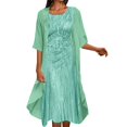 thumbnail image 1 of 2025 Robe T-Shirt pour Femmes et Loisirs Femmes Élégante Robe en Mousseline Imprimée Robe en Lin Deux Pièces, 1 of 6