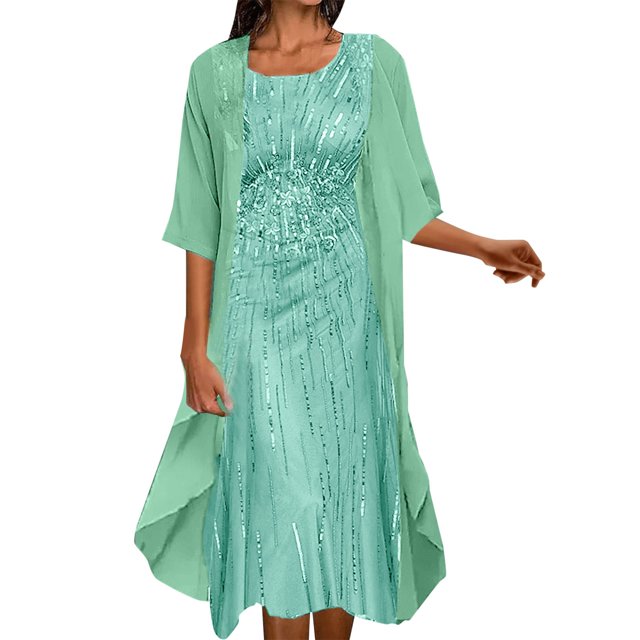 2025 Robe T-Shirt pour Femmes et Loisirs Femmes Élégante Robe en Mousseline Imprimée Robe en Lin Deux Pièces