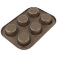 thumbnail image 2 of kurtrusly Non-Stick Muffin Pan Cupcake Cookie Molds Bakeware 6 Holes Gold, 2 of 9