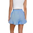 thumbnail image 4 of AherBiu Shorts for Women Trendy Elastic Waist Drawstring Ruffle Wide Leg Summer Casual Solid Color Loose Comfy Shorts, 4 of 5