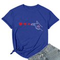 thumbnail image 4 of LUOGENLI T-shirts pour Femme pour Femmes T-Shirt pour Couple Imprimé Col Rond Manches Courtes T-Shirt T-shirts pour Femmes T-Shirt Graphique Saint-Valentin T-shirts pour Femmes T-shirts Graphiques TTG Grande Taille Pâques Bleu TTG, 4 of 5