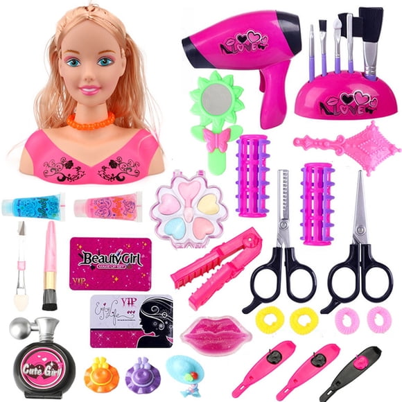 Hxlamzoo Kids Toys Pesoncarl Doll Head for Hair Styling Doll Head for Girls Hair Styling Deluxe Hairstyle Hair Makeup Doll Toys Hairdresser Pretend Play Game 24ml Toys Clearance Sale