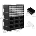 thumbnail image 3 of DURHAND 39 Drawer Plastic Parts Storage Hardware and Craft Cabinet Black, 3 of 9