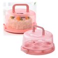 thumbnail image 1 of Oleegame 1PC Tin Foil Roll Cake Container Plastic Cover Lid Cake Cupcake Holder Portable Round Two Base For Cookies Fruit Etc, 1 of 9