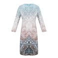 thumbnail image 4 of Babysbule Liquidation Robes d'Automne pour Femmes Mode Femmes Décontracté Élégant Col Rond Imprimé Été Manches Longues Poches Robe, 4 of 5