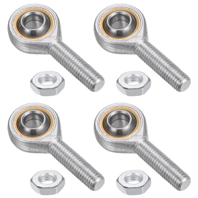 Unique Bargains 4 Packs SI8T/K 8mm Rod End Bearing M8x1.25 Female Left Hand Thread, Cast Iron Rod End Joints with Jam Nut