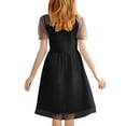 thumbnail image 3 of SROBPTY Robes pour Filles, Robe en Maille à Manches Courtes pour Fille, Taille Haute, Coupe Trapèze, Décontractée, Noire, 7 Ans, 3 of 4
