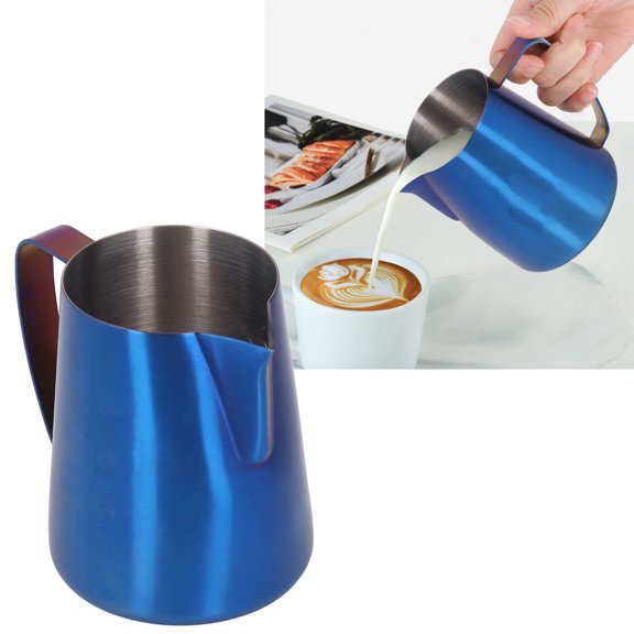 Pichet à Mousser, Tasse de Cuisson à la Vapeur pour Café 420 ml en Acier Inoxydable, Bec Aigle, Pichet à Vapeur pour Café et Lait pour Préparer Café, Lait, Crème, Chocolat Chaud