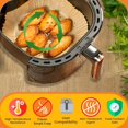 thumbnail image 2 of Ncheli 16cm Air Fryer Parchment Paper Liners 30 Pack - Pre-Cut Round Non-Stick & Unbleached, Fits Philips, COSORI, Ninja 4-7Qt Models, 2 of 7