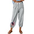 thumbnail image 1 of VEKDONE Womens Linen Long Pants Gray L, 1 of 6