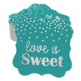 thumbnail image 1 of Inkdotpot Real Silver Foil Love Is Sweet Wedding Tags Favor Bracket Shape Hang Pack Of 100 Paper Tags, 1 of 6