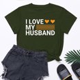 thumbnail image 2 of Penkiiy T-Shirt Femme J'aime Mon Mari Mignon Relation Mariée Tee m Vert Armée, 2 of 8
