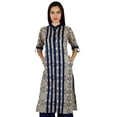 thumbnail image 2 of Bimba Kurti Droite à Col Mandarin pour Femmes avec Poches Tunique d'Été Blouse, 2 of 8