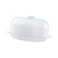 thumbnail image 3 of GUOOL Cuiseur Vapeur Rond pour Micro-Ondes Cuisson Rapide Couverture Transparente Empilable Cuisine Blanc Couche Simple, 3 of 9
