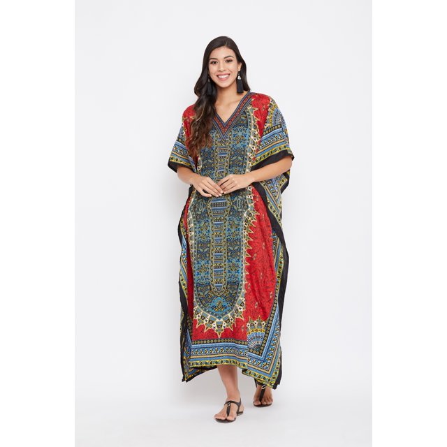 Oussum Robe Kaftan Longue pour Femmes, Robe Maxi Décontractée d'Été Ample pour Dames, Grande Taille, Robe de Soirée Confortable, Caftan en Ligne