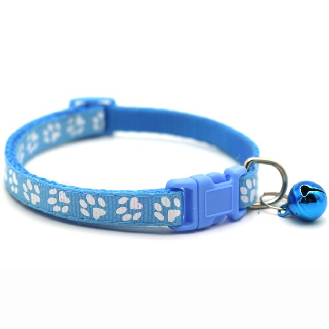 Bell Pet Collar Cute Reflective Adjustable Buckle Comfortable Dog Cat Collar With BellSky Blue