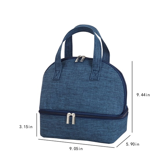 Lunch Bag For Women Men Insulated Lunch Box Cooler Tote Bag, Mini Lunch Tote Bag For Adult And Kids, Double Layer Lunch Cooler Bag For Work, School Or Travel