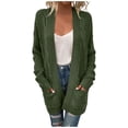 thumbnail image 2 of Cardigans pour Femmes à devant Ouvert, Manches Longues, Manteau en Tricot Torsadé avec Poches, Cardigans pour Femmes, 2 of 6
