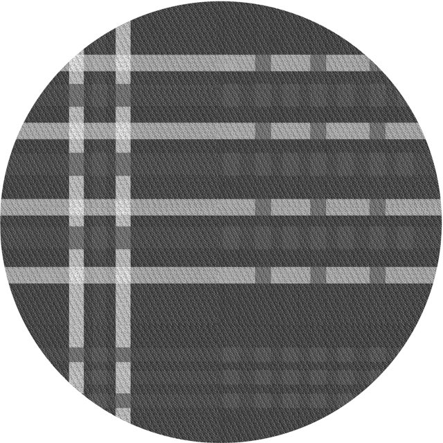 Ahgly Company Tapis d'Intérieur Rond Lavable en Machine Gris Transitionnel, 5 Pieds Rond
