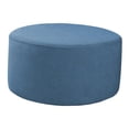 thumbnail image 2 of Elastic Ottoman Round Covers Stretch Storage Ottoman Slipcover Protector Spandex Blue, 2 of 8