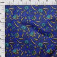 thumbnail image 3 of oneOone Polyester Spandex Blue Fabric Asian Floral Sewing Material Print Fabric By The Yard 56 Inch Wide, 3 of 5
