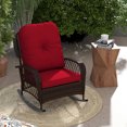 thumbnail image 2 of Outsunny Rattan Rocking Chair with Soft Cushion for Garden, Red, 2 of 10