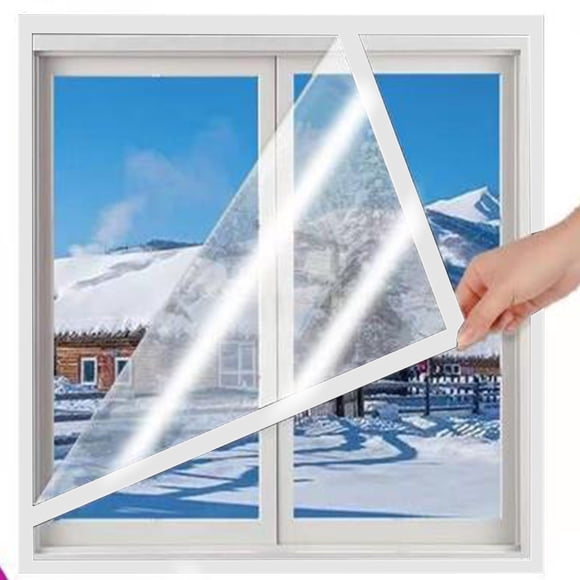 Czzoypi Window Insulation Kit Reusable Plastic Window Wrap for Winter Keep Cold Out Clear Cuttable Film