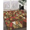 thumbnail image 3 of Ahgly Company Tapis d'Intérieur Lavable en Machine Carré Transitionnel Brun Cannelle, 8 Pieds Carré, 3 of 7