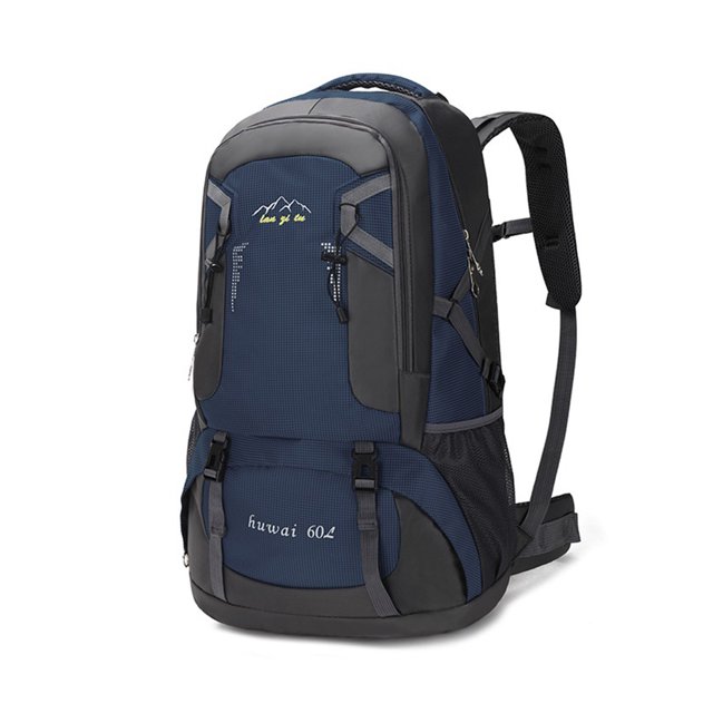 Wweixi Sacs à Dos 60 L Plein Air Camping Grande Capacité Imperméables Sacs de Sport Sac d'Escalade Pêche Randonnée Sac de Rangement Pliable Bleu Foncé