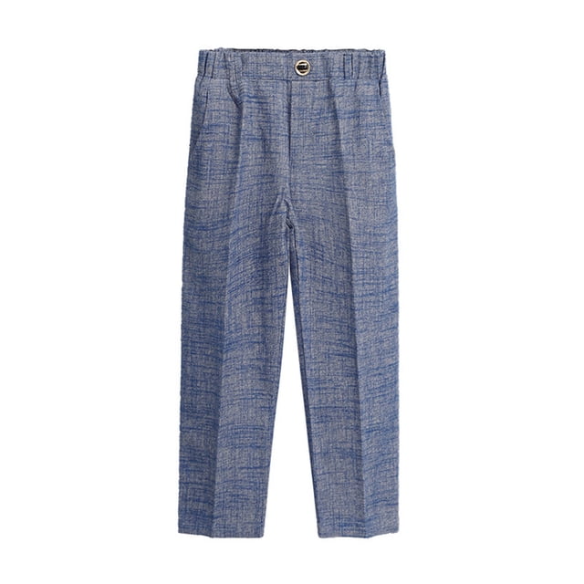 QIPOPIQ Clearance Boys School Uniform Stripe Adjustable Waist Relaxed Fit Pants, Sizes