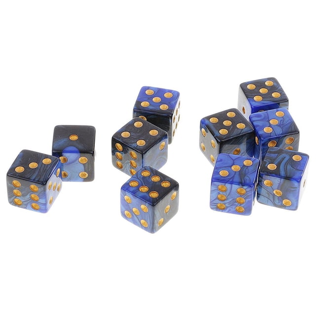 Milaget dés Six Faces D6 Ensemble de dés Numériques pour Jeu RPG Bleu Noir