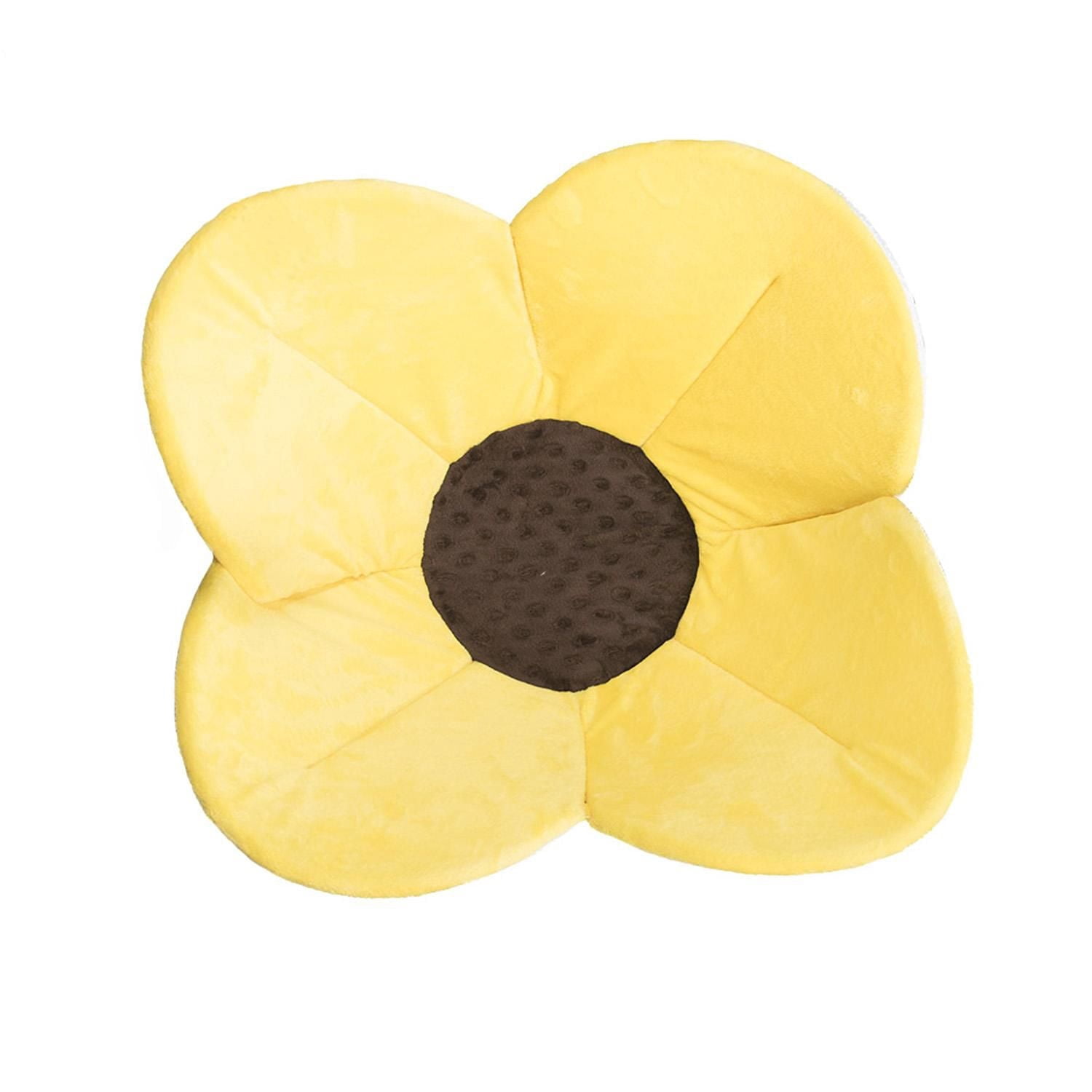 Blooming Bath Poppy Baby Bath Seat - Minky Baby Bathtub, Fits Most Sinks - Newborn to 6 months - Baby Essentials - Baby Gifts - Washer Safe - 30" - Yellow