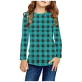 thumbnail image 1 of RXIRUCGD Chemises à Manches Longues pour Filles, Col Rond Mignon, Blouses Décontractées Élégantes, Bleu Ciel, Taille : 7 Ans, 1 of 5