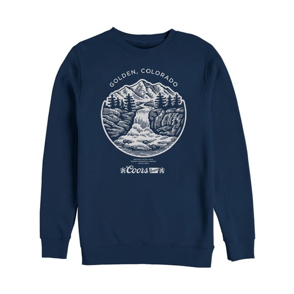 Coors Banquet Waterfall Golden Colorado Crewneck Sweatshirt-Large