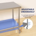 thumbnail image 4 of EDTara Stainless Steel Work Table, NSF Heavy Duty Prep Table with Adjustable Undershelf & Lockable Casters, Commercial Metal Table for Kitchen, Restaurant, Home, Hotel, Workstation, 4 of 7