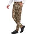 thumbnail image 4 of INSPIRE CHIC Men's Pants Snake Print Regular Fit Flat Front Elastic Waist Pants 30 Leopard Print, 4 of 6