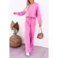 thumbnail image 2 of ORUYROP Ensemble de Pull 2 Pcs pour Femmes Haut Court à Manches Longues et Pantalon Large, 2 of 4