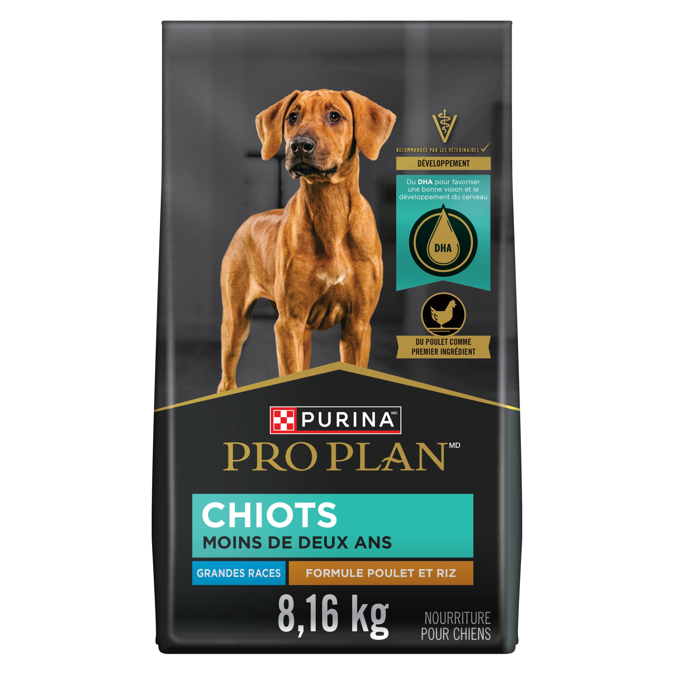 Purina Pro Plan Développement Grande Race Formule Poulet & Riz, Nourriture Sèche pour Chiots 15.4kg