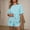 Light Blue, variant on Elvqul Womens Pullover Top and Shorts Crew Neck Elastic Waisted Pjs Lightweight Two-Piece Short Sleeve Lounge Sets for Juniors Plain