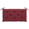 thumbnail image 5 of vidaXL Garden Bench with Wine Red Cushion 112 cm Solid Teak Wood, 5 of 5