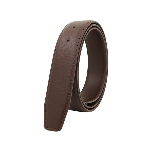 Sangle de Ceinture Durable pour Hommes, 33mm de Large Sans Boucle Réglable avec Trous Ceinture DIY Marron