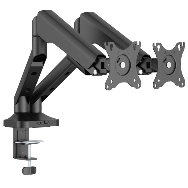 Heavy Duty Dual Monitor Arm for 17"-35" Screen, Adjustable Gas Spring Dual Monitor Stand 360° Desktop Mount, Each Arm Holds up to 26.4lbs