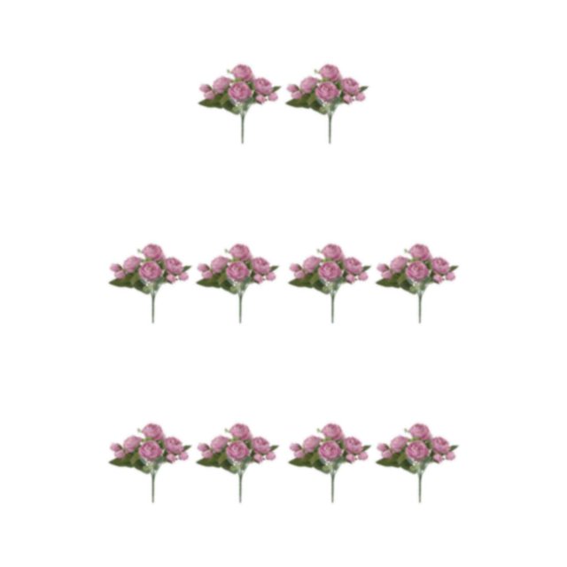 Baohd 2x Artificial Flowers – Elegant For Decoration Long-lasting Durability purple 5Set