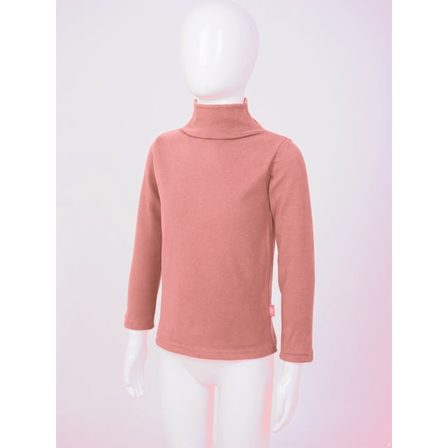 Yeahdor Chandails Thermiques à Manches Longues pour Garçon Fille, Doublés en Molleton, Couche de Base de Compression, T-Shirts à Col Rond, T-Shirts Doux, Rose 120