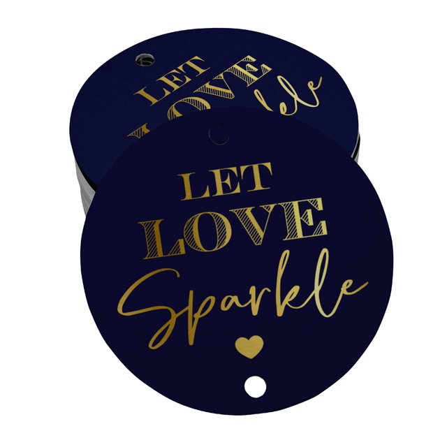 Inkdotpot Pack Of 50 Let Love Sparkle Wedding Favor Paper Tags Craft Real Gold Foil Hang Tags