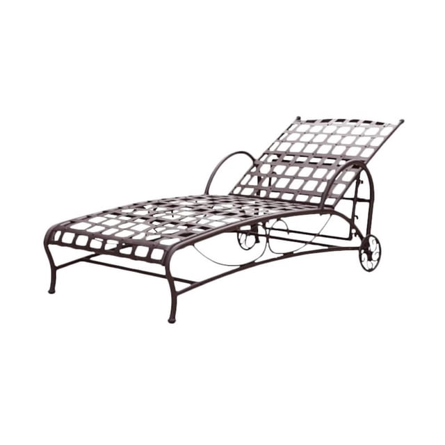 International Caravan Chaise Longue de Patio en Fer Santa Fe, Brun Mat
